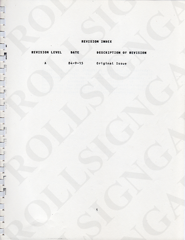 Page i - Revision Index. (Click / tap the X to close.)