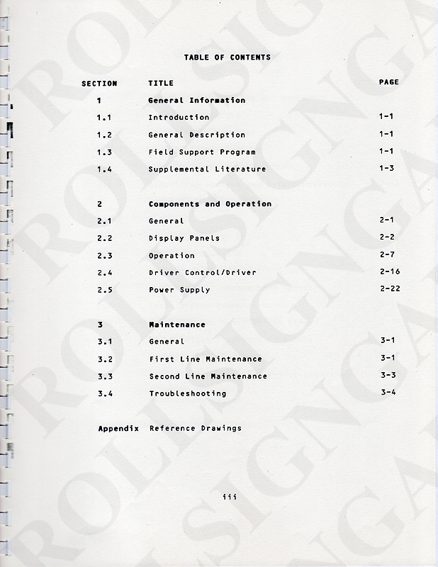 Page iii - Table of Contents. (Click / tap the X to close.)