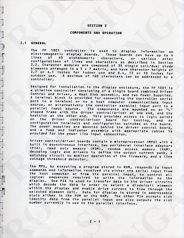 Section 2: Components and Operation: General. (Click / tap the X to close.)