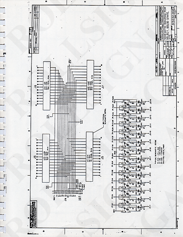 Drawing 5: Schematic Row Select, Solid State, XY5. 315032-002 Rev. A. (Click / tap the X to close.)