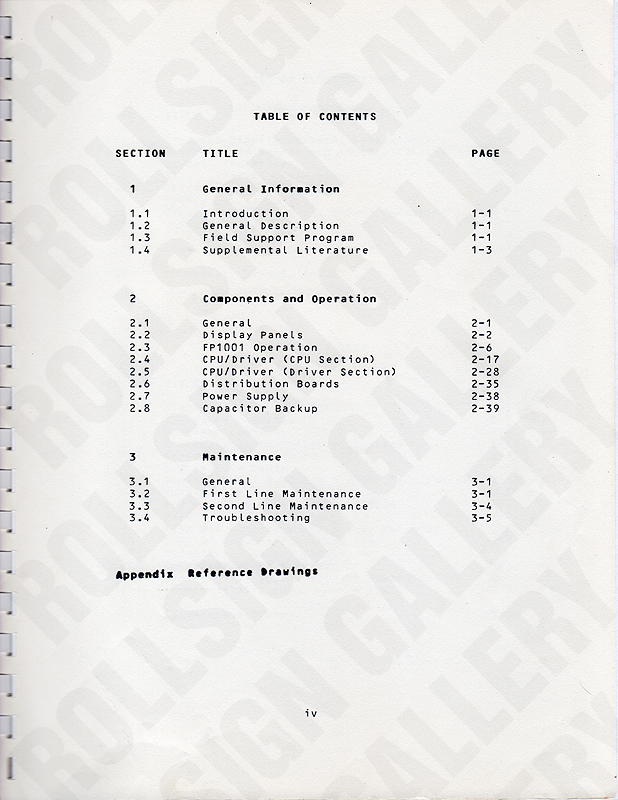 Page iv - Table of Contents. (Click / tap the X to close.)