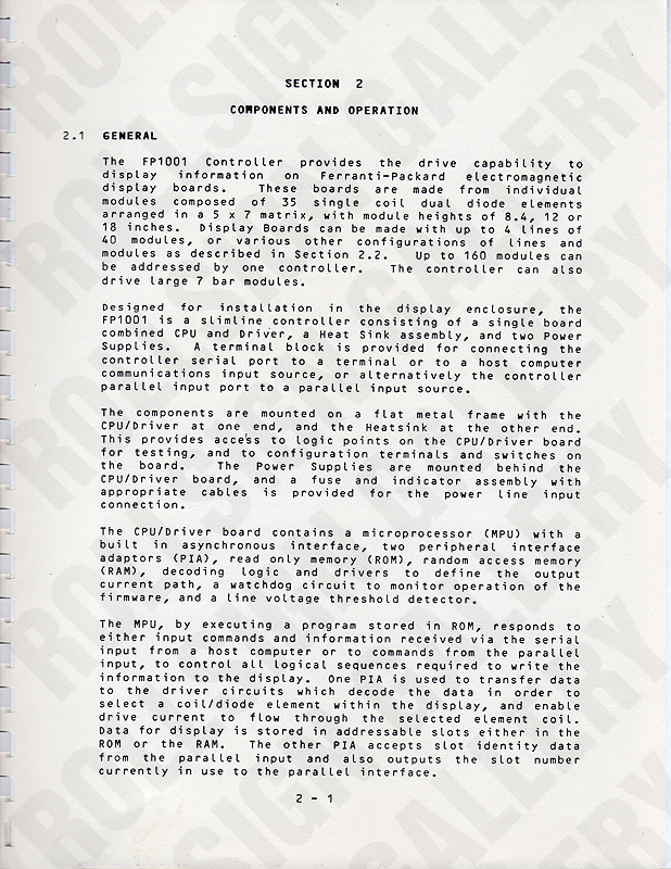 Section 2: Components and Operation: General. (Click / tap the X to close.)