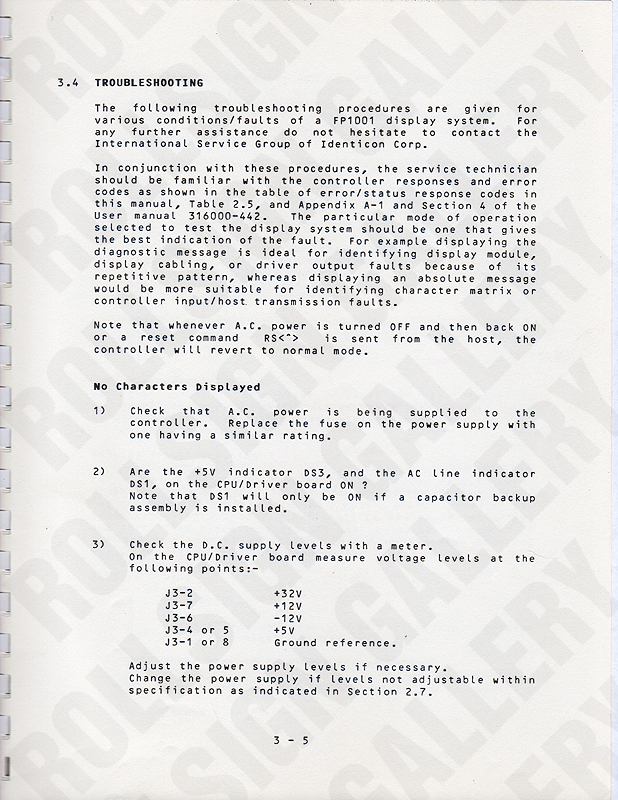 Page 3-5 - Troubleshooting, Part 1. (Click / tap the X to close.)