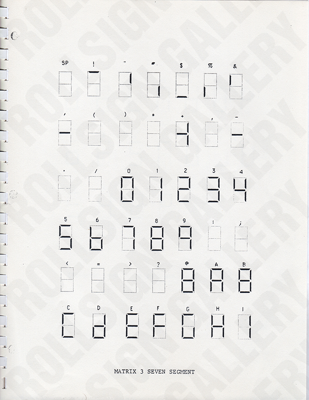 Appendix: Matrix 3 Seven Segment, Part 1. (Click / tap the X to close.)