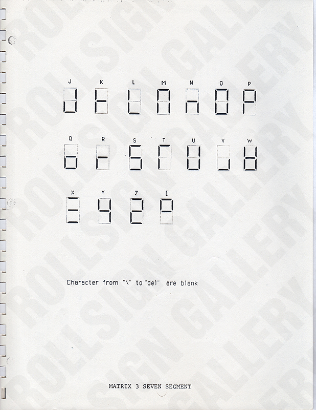 Appendix: Matrix 3 Seven Segment, Part 2. (Click / tap the X to close.)