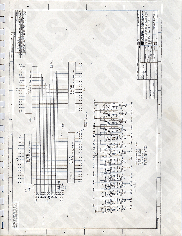 Drawing 4: Schematic Diagram, Row Select, Solid State, XY2. 315032-001 Rev. E. (Click / tap the X to close.)