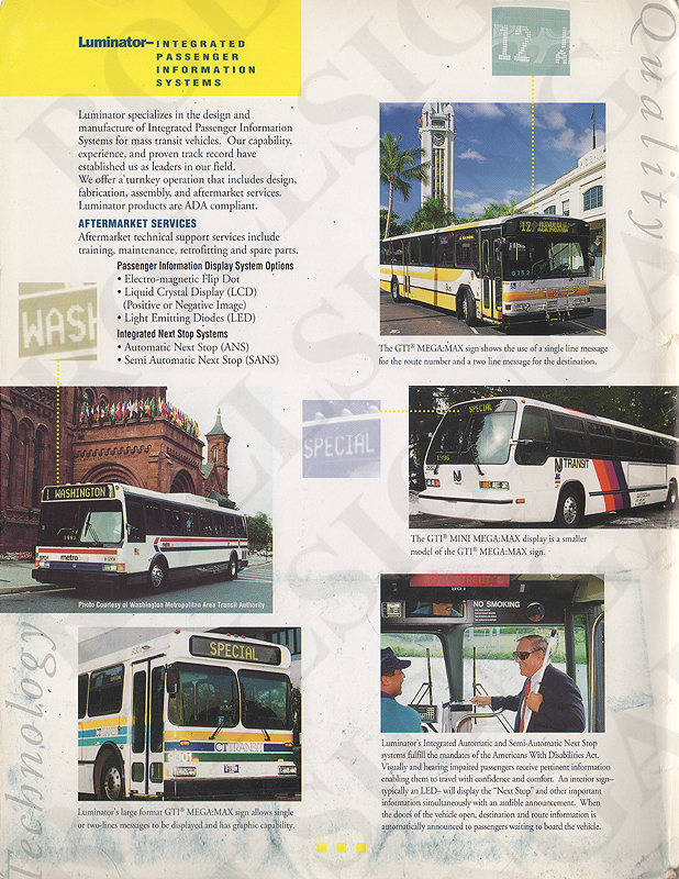 Mid 1990s Luminator Brochure Folder - Inside Front. (Click / tap the X to close.)